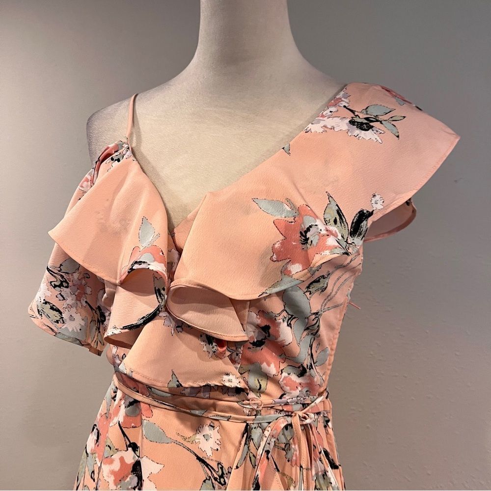 Floral Pink Ruffle Maxi Dress - Picture 2 of 15